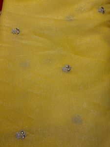 Elegant Yellow Saree with Embellishments