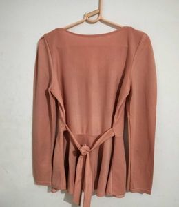 Peplum Top with Puff Sleeves