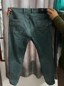 Men's Dark Green Denim Jeans