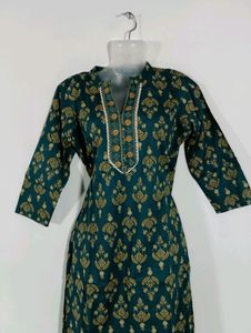 Sea Green Printed Kurta Set (Women)