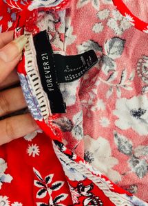 Red Floral Print Blouse