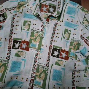 Patterned Button-Up Shirt