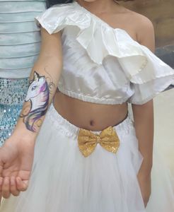 Girls Skirt and one shoulder top Set