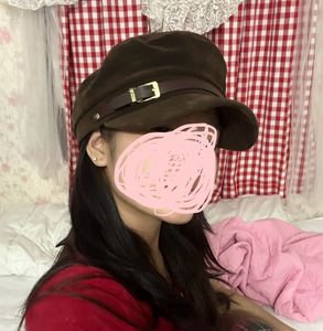 Brown Suede Baker Boy Cap