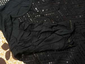 Elegant Black Sequined Kurta