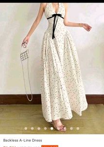 Polka Dot Halter Neck Maxi Dress