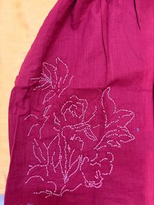 Beautiful Maroon Embroidered Ethnic Dress