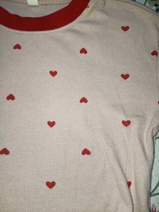 Pink Heart Print Top