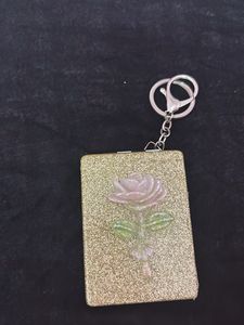 Sparkly Rose Keychain Charm