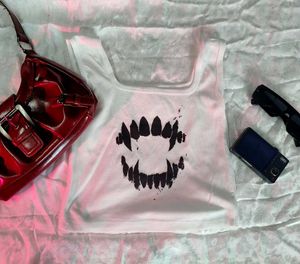 Gothic Vampire Teeth Crop Top