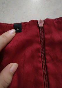 Elegant Ruffled Maroon Dress