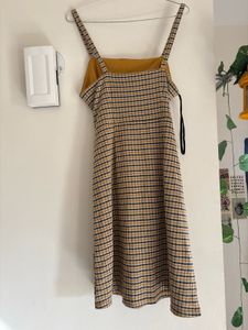 Plaid Mini Dress with Belt