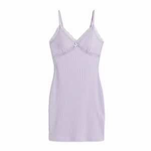 Lilac Lace Trim Slip Dress