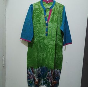 Shree Green Blue Kurta And Blu Kuta With Polka Dot