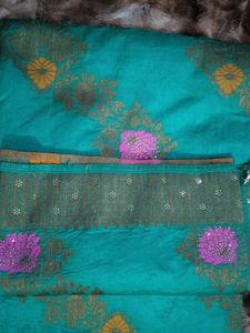 Elegant Green Floral Saree