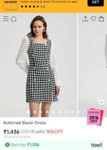Urbanic Buttoned Blazer Dress