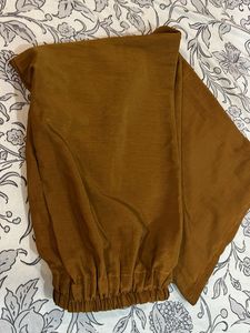 Brown Satin Harem Pants