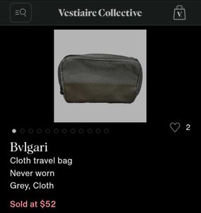 BVLGARI Stylish Grey Pouch Bag