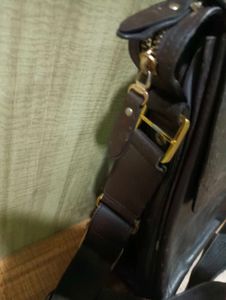 Vintage Black Leather Messenger Bag