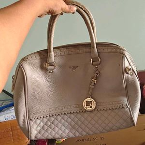 Damilano Gold Textured Satchel Handbag
