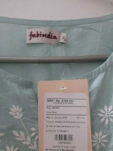 Sea Green Kurta with chikankari Embroid