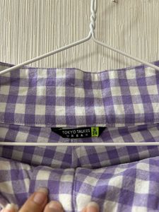 Gingham Cut-Out Cropped Top