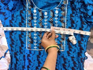 UNUSED Vibrant Blue Embroidered Kurta