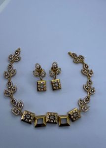 Elegant Diamond Necklace and Earring Set