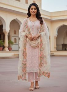 pakistani Embroidered Kurta Set with Dupatta