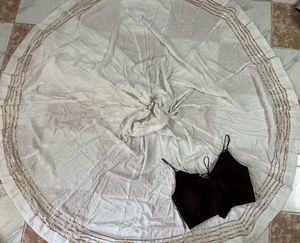 Navratri White Ethnic Skirt with Sequins