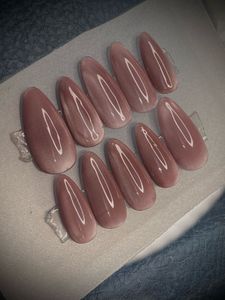 Dusty Rose Velvet Cat Eye Press On Nails