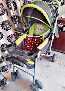 Green Baby Pram