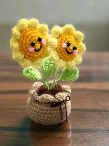 corchet cute sunflower pair