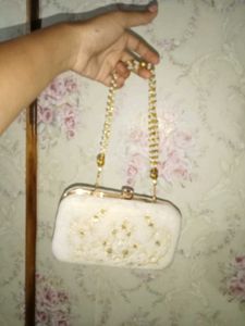 Elegant White &amp; Gold Clutch
