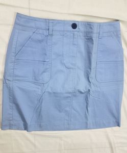 Light Blue Casual Skirt