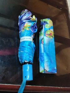 Blue Floral Print Umbrella