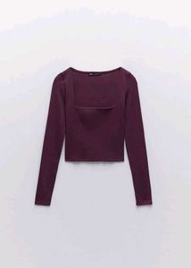 ZARA fitted square neck crop top