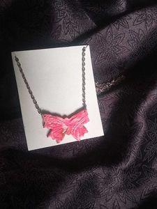 Pink Butterfly Necklace