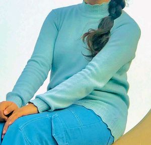 Cozy Light Blue Turtleneck Sweater