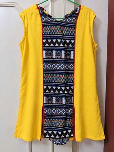 Stylish Yellow Kurta with Tribal Print