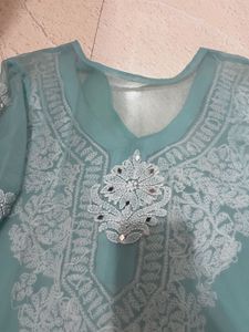 Embroidered Kurta with Mirror Work