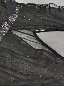 Black Sequin Sheer Top