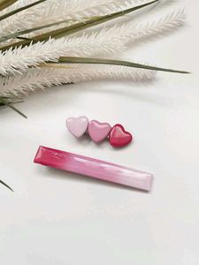 Cute Heart Hair Clip Set