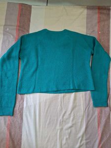 Teal Ribbed Knit Sweater