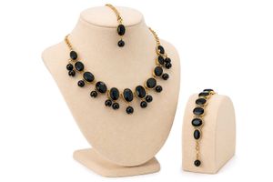 Elegant Black Stone Jewelry Set