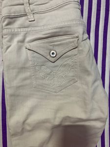 LEE COOPER WOMEN DENIM KEPRI PANT(WHITE)