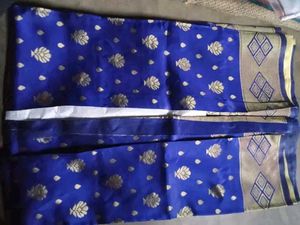 🔥Royal Blue banarasi Silk Saree with Gold Zari💕