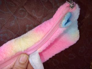 Fluffy Rainbow Unicorn Pencil Case