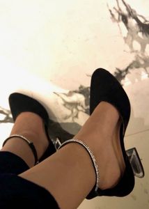 Stylish Black Heels with Ankle Strap