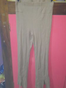 Stylish Linen Blend Split Hem Pants